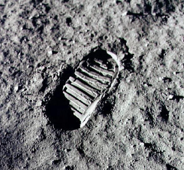 A footprint on the moon